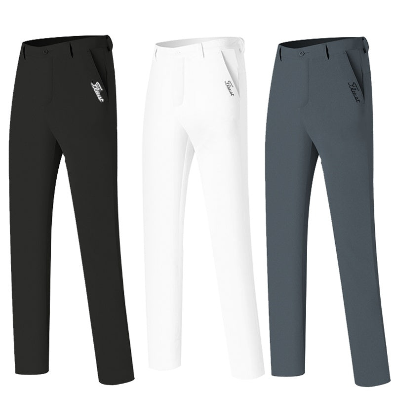 Men's Quick-Drying Golf Pants: Thin, Non-Iron, Elastic Waist