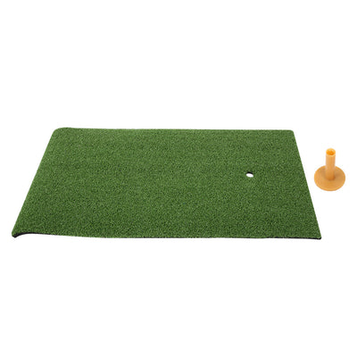 Golf Hitting Mat – Indoor/Outdoor Swing Practice Grass Mat with Rubber Tee