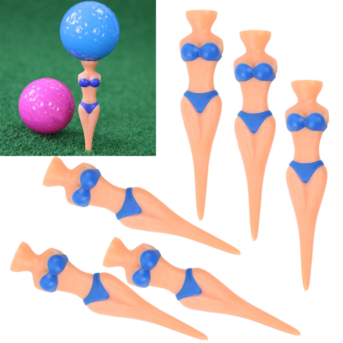 Plastic Golf Tees – Bikini Shape Durable Training Practice Tool