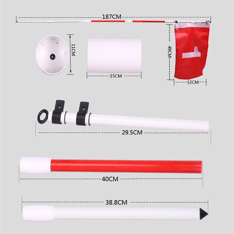 Golf three-section flagpole