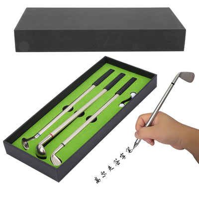 Mini Desk Golf Game Box – Green Driving Range with Club Pens, Balls, Flag