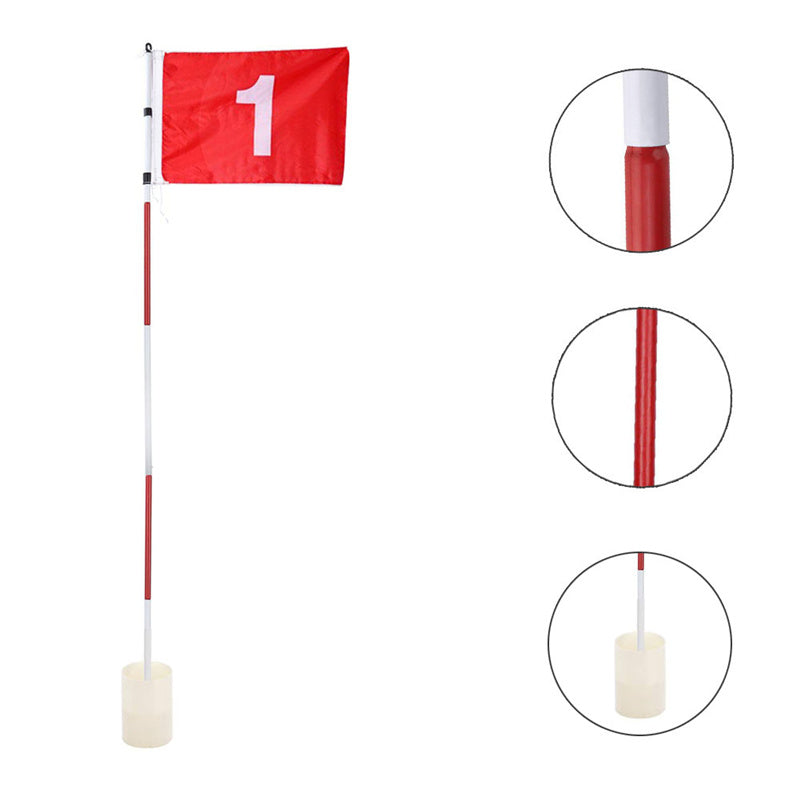 Golf three-section flagpole