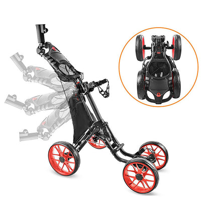 Foldable 4-Wheel Golf Trolley – Lightweight & Durable for Easy Transport