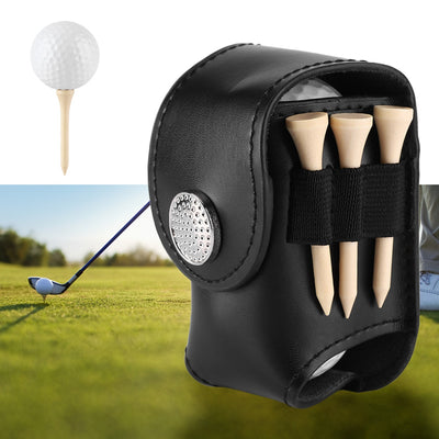 Golf Ball Bag Holder Clip – Utility Pouch for Balls & Tees (Black)