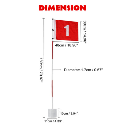 Golf three-section flagpole