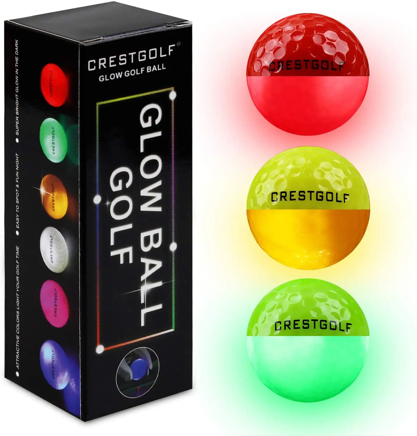 LED Golf Balls – Night Glow Balls with 6 Bright Colors
