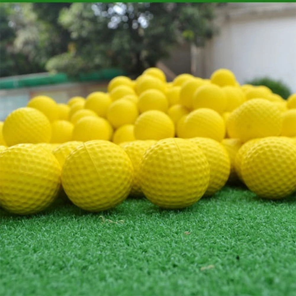 20 Pcs PU Foam Golf Balls – Yellow Sponge Elastic for Indoor/Outdoor Training