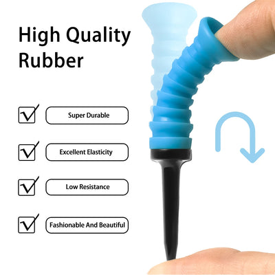 Caiton 5pcs 360° Flexible Rubber Golf Tees – Durable & Low Friction for Consistent Shots