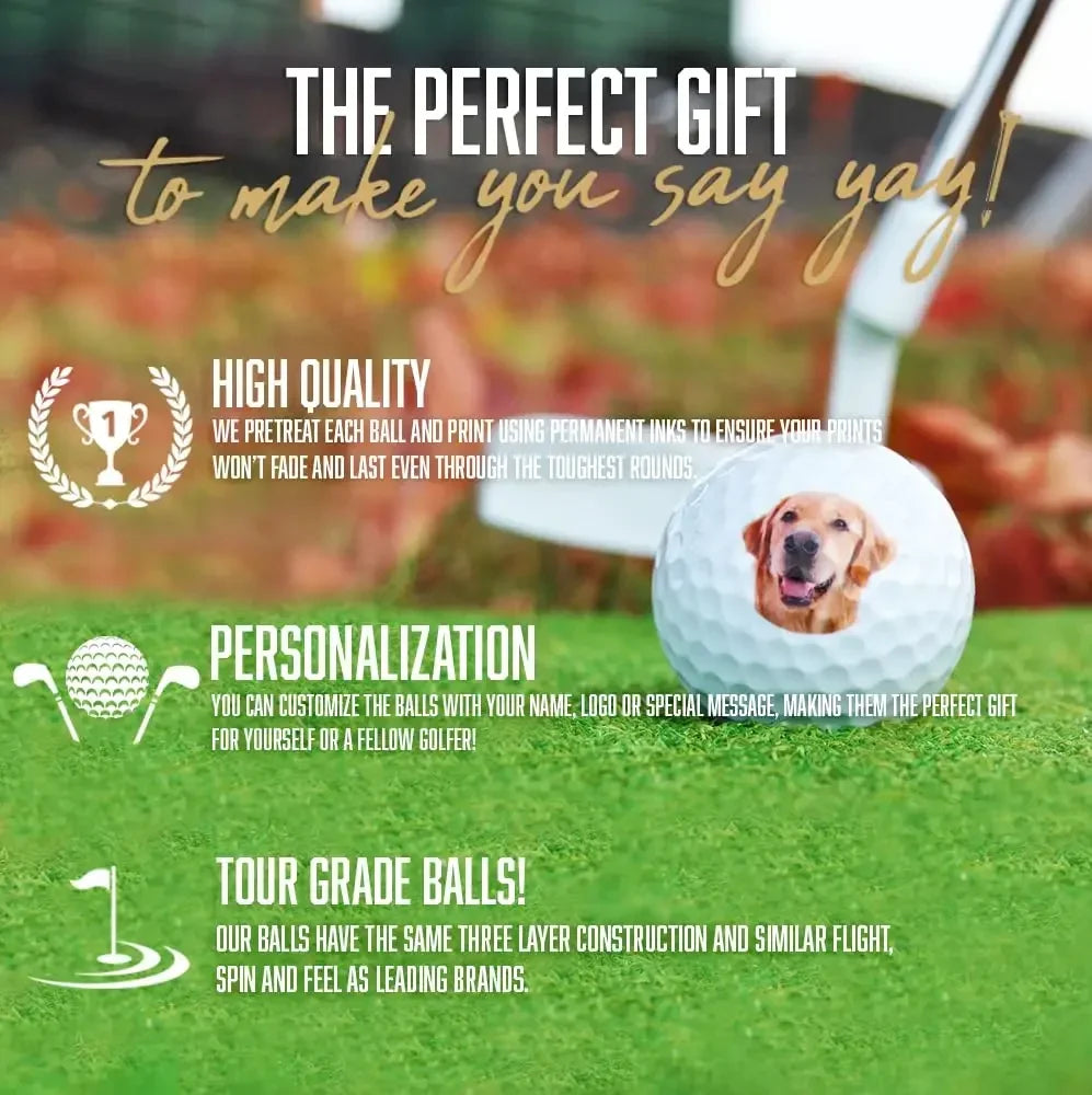 Custom Photo Golf Balls - Personalized Gift for Golfers, Dad, Groomsmen & Sports Enthusiasts