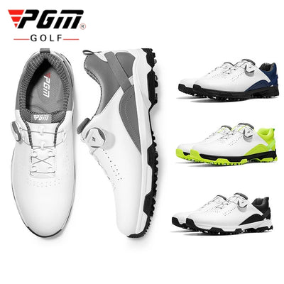 Men’s Golf Shoes – Waterproof, Anti-Slip, Lightweight Sports Sneakers with Knob Buckle