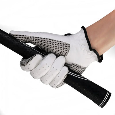 Golf Gloves for Men – White Sheepskin Leather, Slip-Resistant, Left/Right Hand