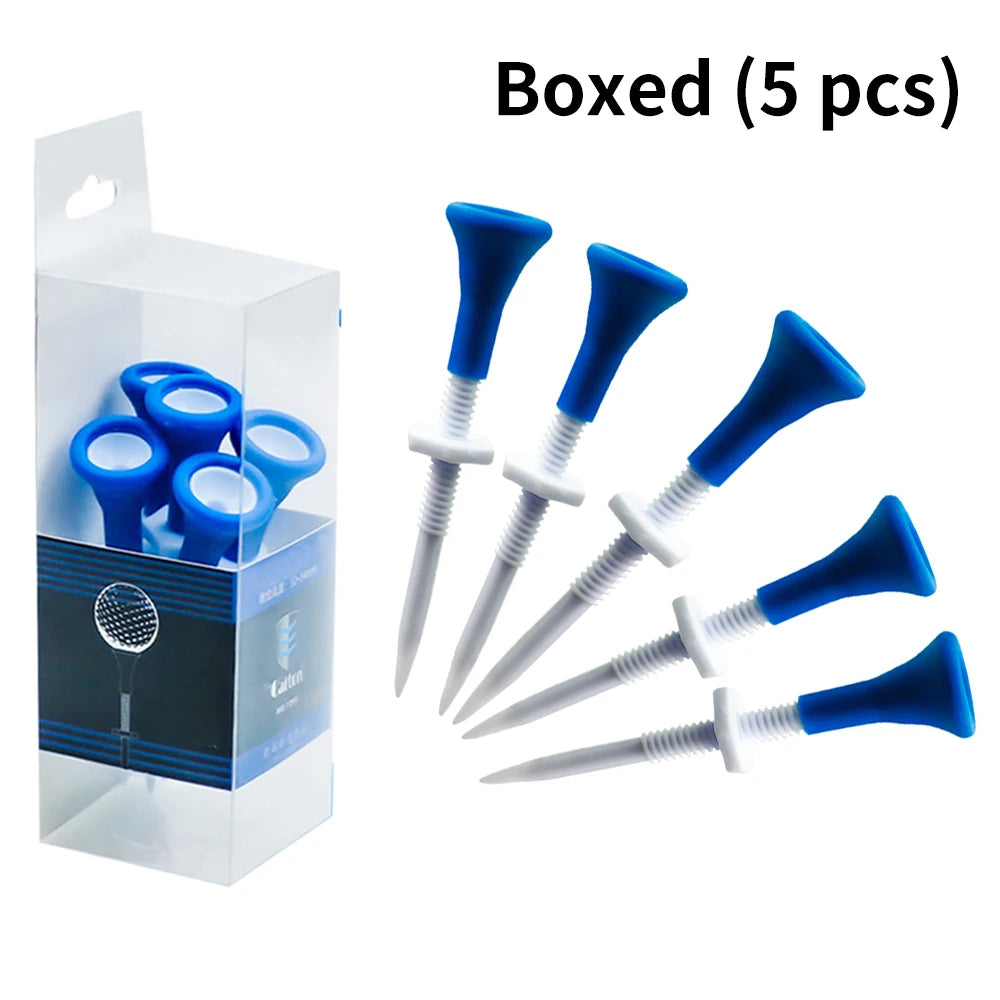 5pc Adjustable Golf Tees – Durable & Stable for Precision Shots