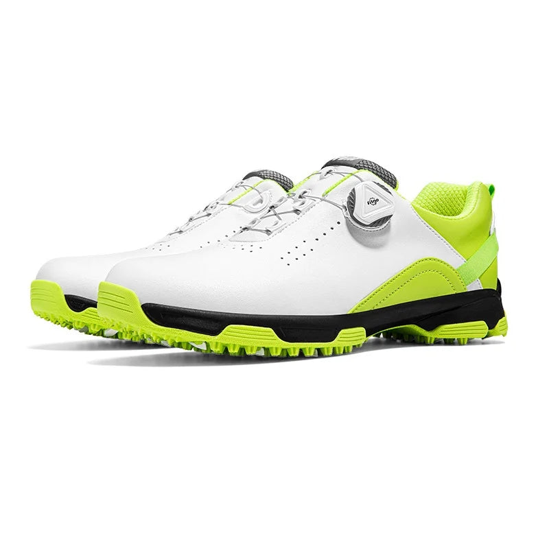 Men’s Golf Shoes – Waterproof, Anti-Slip, Lightweight Sports Sneakers with Knob Buckle