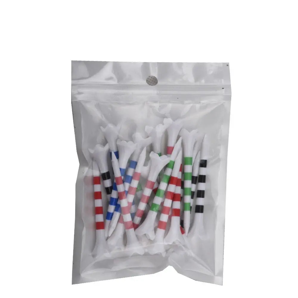 20Pcs Durable Plastic Golf Tees – Striped for Precision & Consistency