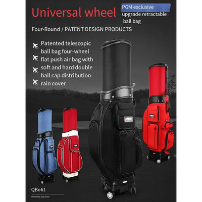 Portable Golf Bag with Wheels – Standard Size, Rain Cover, Large Capacity & Ball Package