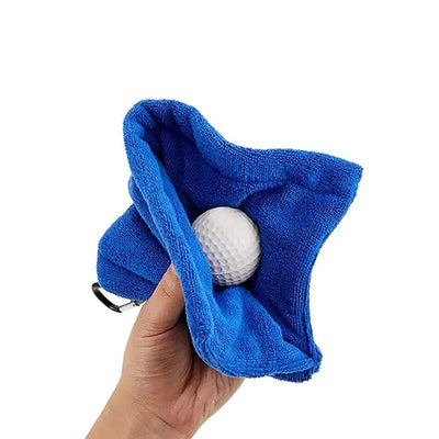 Microfiber Golf Ball Cleaning Towel – Water-Absorbent with Carabiner Hook for Clubs & Balls