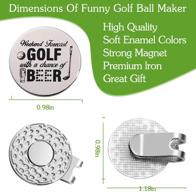 Magnetic Golf Hat Clip with Marker – 0.9 Inch Electroplated Golf Training Aid