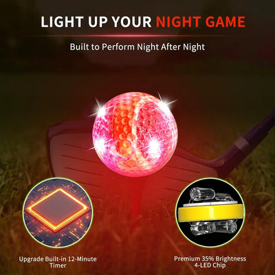 LED Golf Balls – Night Glow Balls with 6 Bright Colors