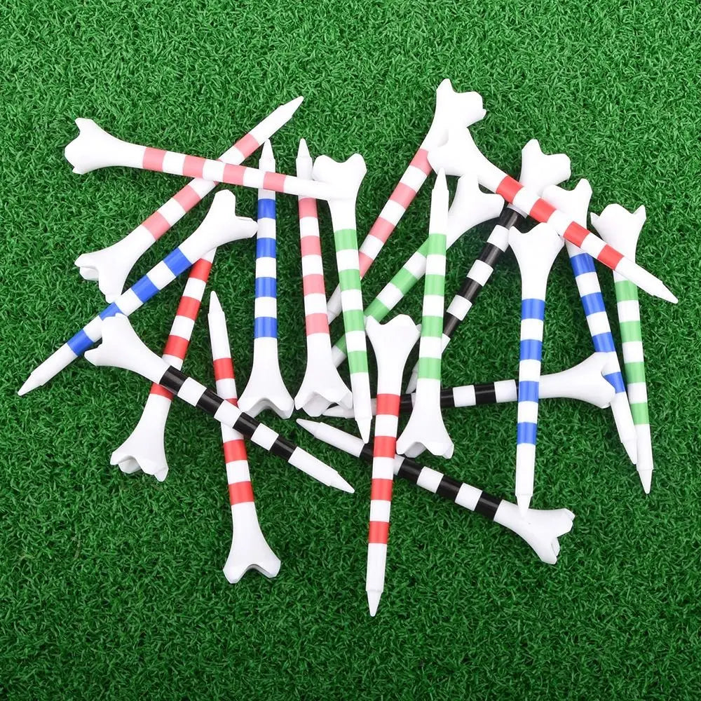 20Pcs Durable Plastic Golf Tees – Striped for Precision & Consistency
