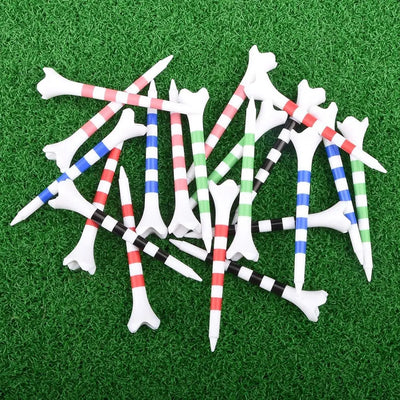20Pcs Durable Plastic Golf Tees – Striped for Precision & Consistency