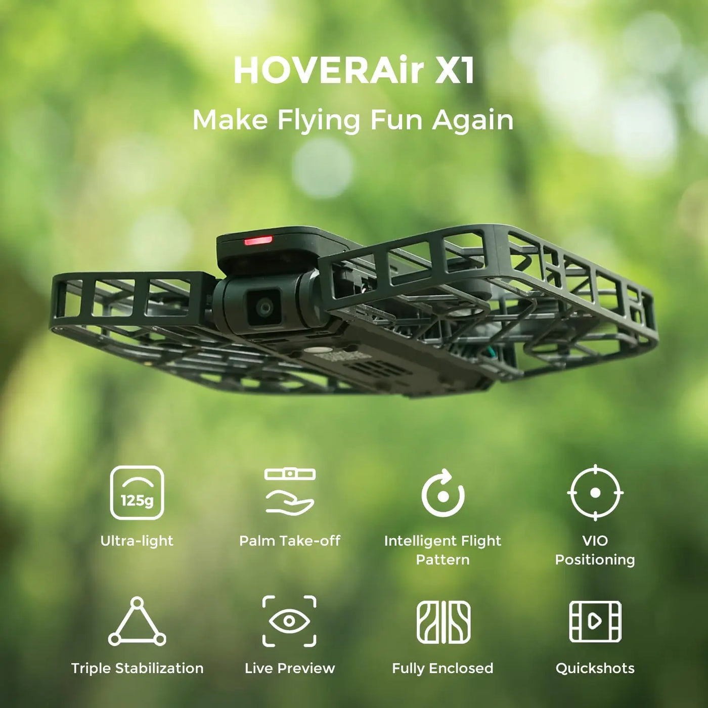 HOVER Air X1: Smart Aerial Camera with Seamless Follow-Mode