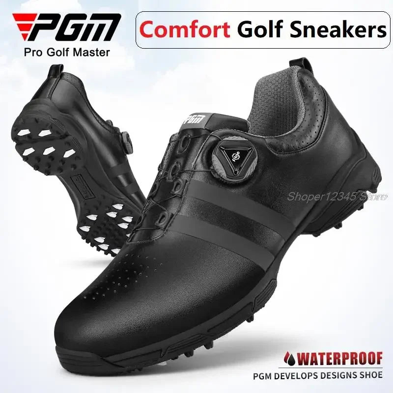 Golf Shoes – Waterproof, Non-Slip Sports Sneakers for Men with Rotating Shoelaces (3 Styles)