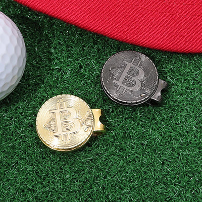 Hat Clip Ball Marker – Bitcoin Shaped Magnetic Golf Marker