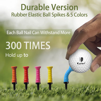 Caiton 5pcs 360° Flexible Rubber Golf Tees – Durable & Low Friction for Consistent Shots