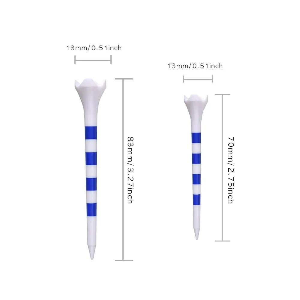20Pcs Durable Plastic Golf Tees – Striped for Precision & Consistency
