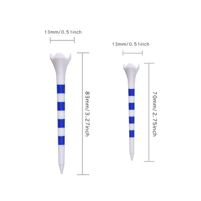 20Pcs Durable Plastic Golf Tees – Striped for Precision & Consistency