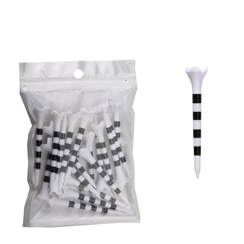 20Pcs Durable Plastic Golf Tees – Striped for Precision & Consistency