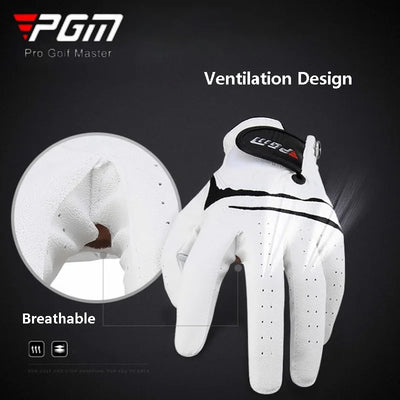 Genuine Leather Golf Gloves – Anti-Slip & Breathable Sport Gloves for Men