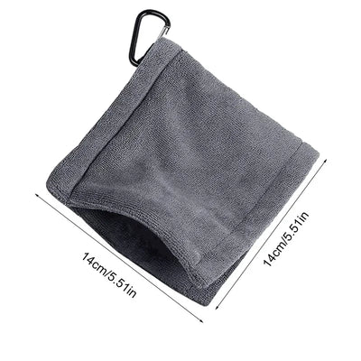 Microfiber Golf Ball Cleaning Towel – Water-Absorbent with Carabiner Hook for Clubs & Balls