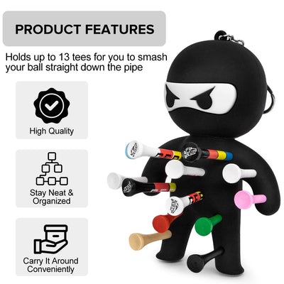 Ninja Golf Tee & Ball Holder Keychain