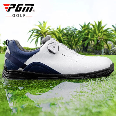 Men’s Golf Shoes – Waterproof, Anti-Slip, Lightweight Sports Sneakers with Knob Buckle