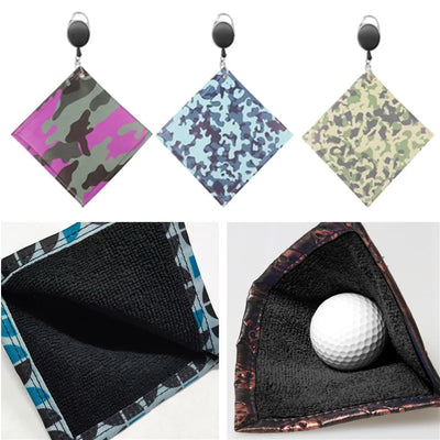 Double-Sided Golf Ball Cleaning Towel – Camouflage with Carabiner Hook