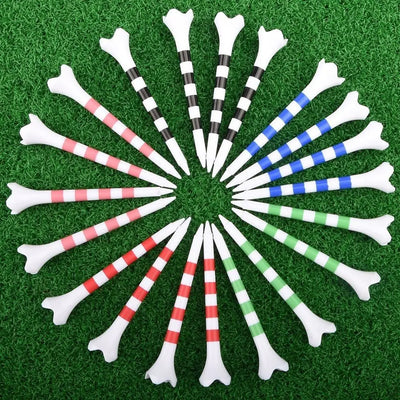 20Pcs Durable Plastic Golf Tees – Striped for Precision & Consistency