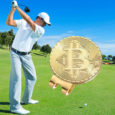 Hat Clip Ball Marker – Bitcoin Shaped Magnetic Golf Marker