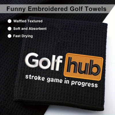 Funny Embroidered Golf Towel – Premium Microfiber, Perfect Gift for Men & Golfers