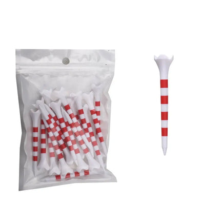 20Pcs Durable Plastic Golf Tees – Striped for Precision & Consistency