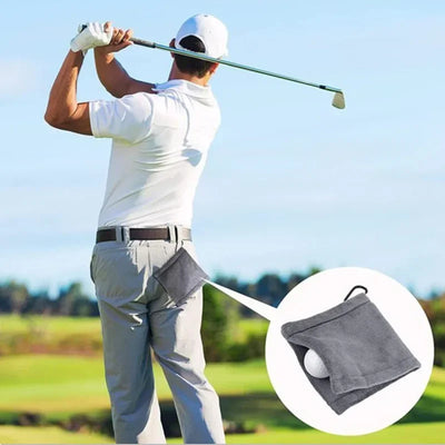 Microfiber Golf Ball Cleaning Towel – Water-Absorbent with Carabiner Hook for Clubs & Balls