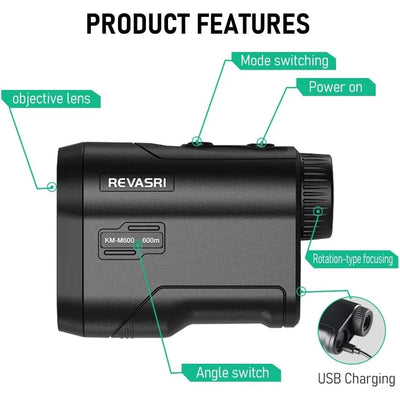 Golf Laser Rangefinder – 600M/yard with Slope Compensation, Flagpole Lock & Vibration