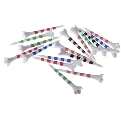 20Pcs Durable Plastic Golf Tees – Striped for Precision & Consistency