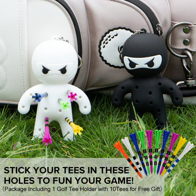 Ninja Golf Tee & Ball Holder Keychain