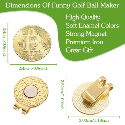 Hat Clip Ball Marker – Bitcoin Shaped Magnetic Golf Marker