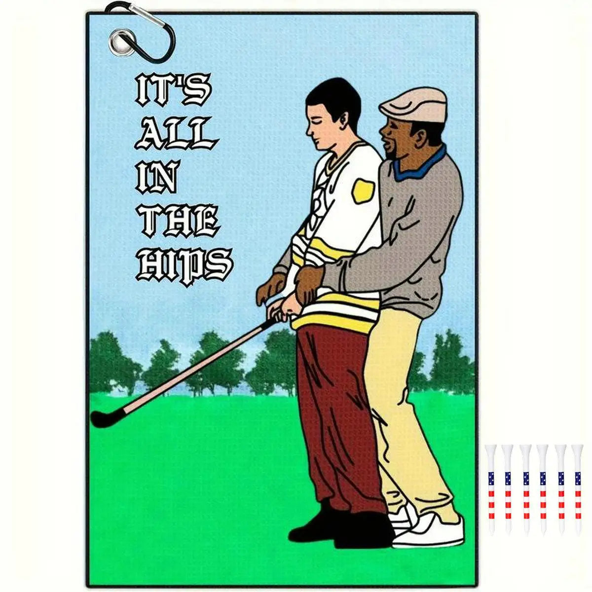 Funny Golf Towel – "Brotherhood Is Deep" with Clip for Golf Bags