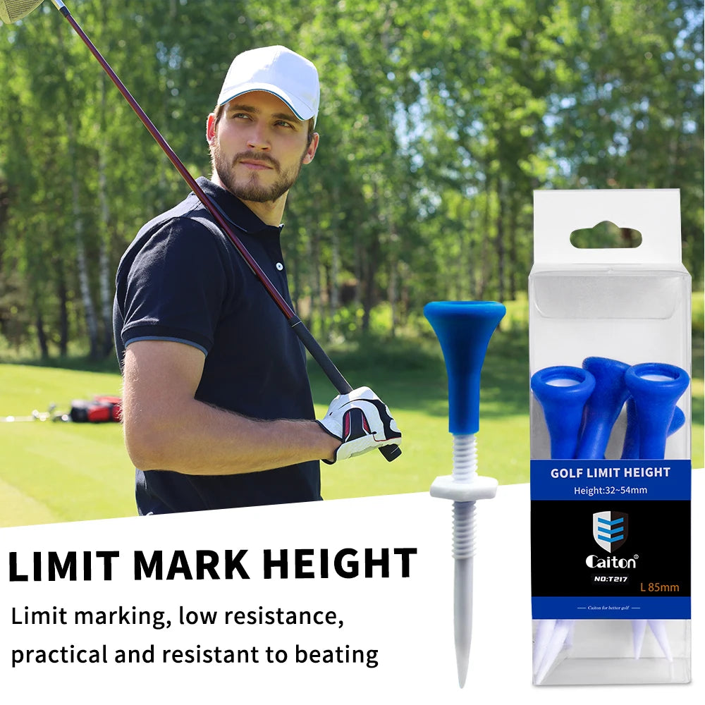 5pc Adjustable Golf Tees – Durable & Stable for Precision Shots