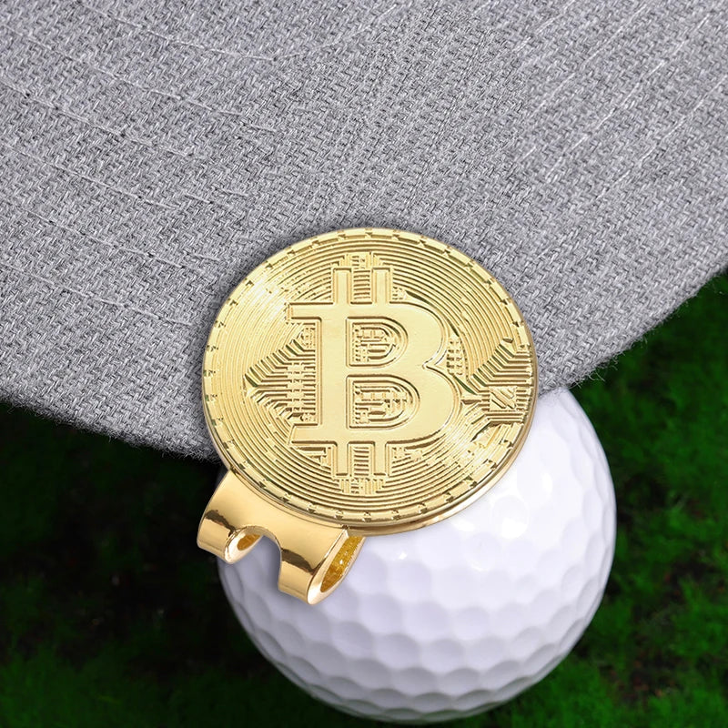 Hat Clip Ball Marker – Bitcoin Shaped Magnetic Golf Marker