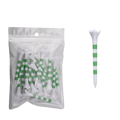 20Pcs Durable Plastic Golf Tees – Striped for Precision & Consistency