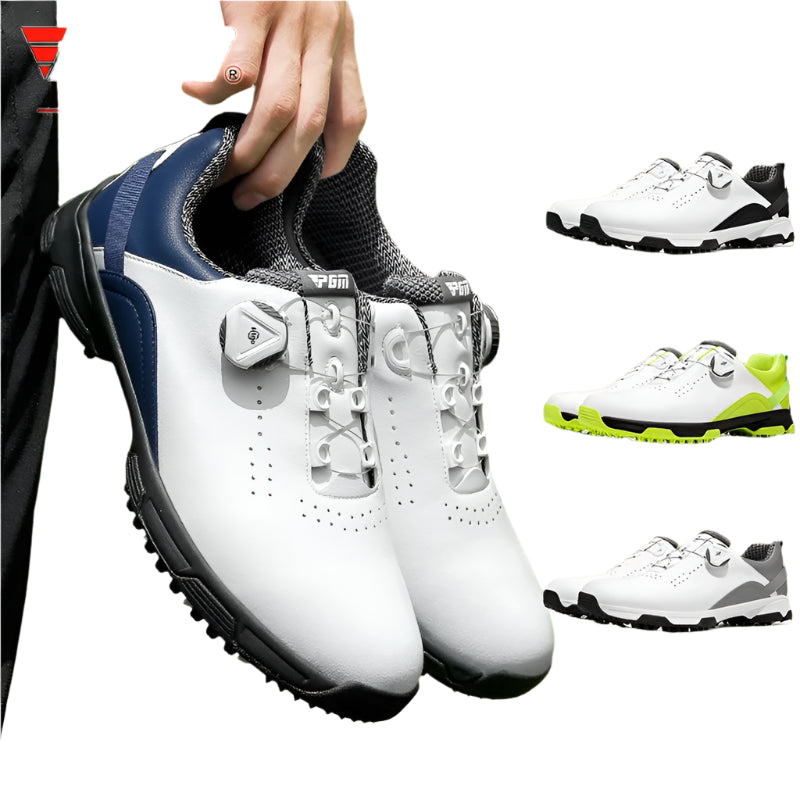 Men’s Golf Shoes – Waterproof, Anti-Slip, Lightweight Sports Sneakers with Knob Buckle